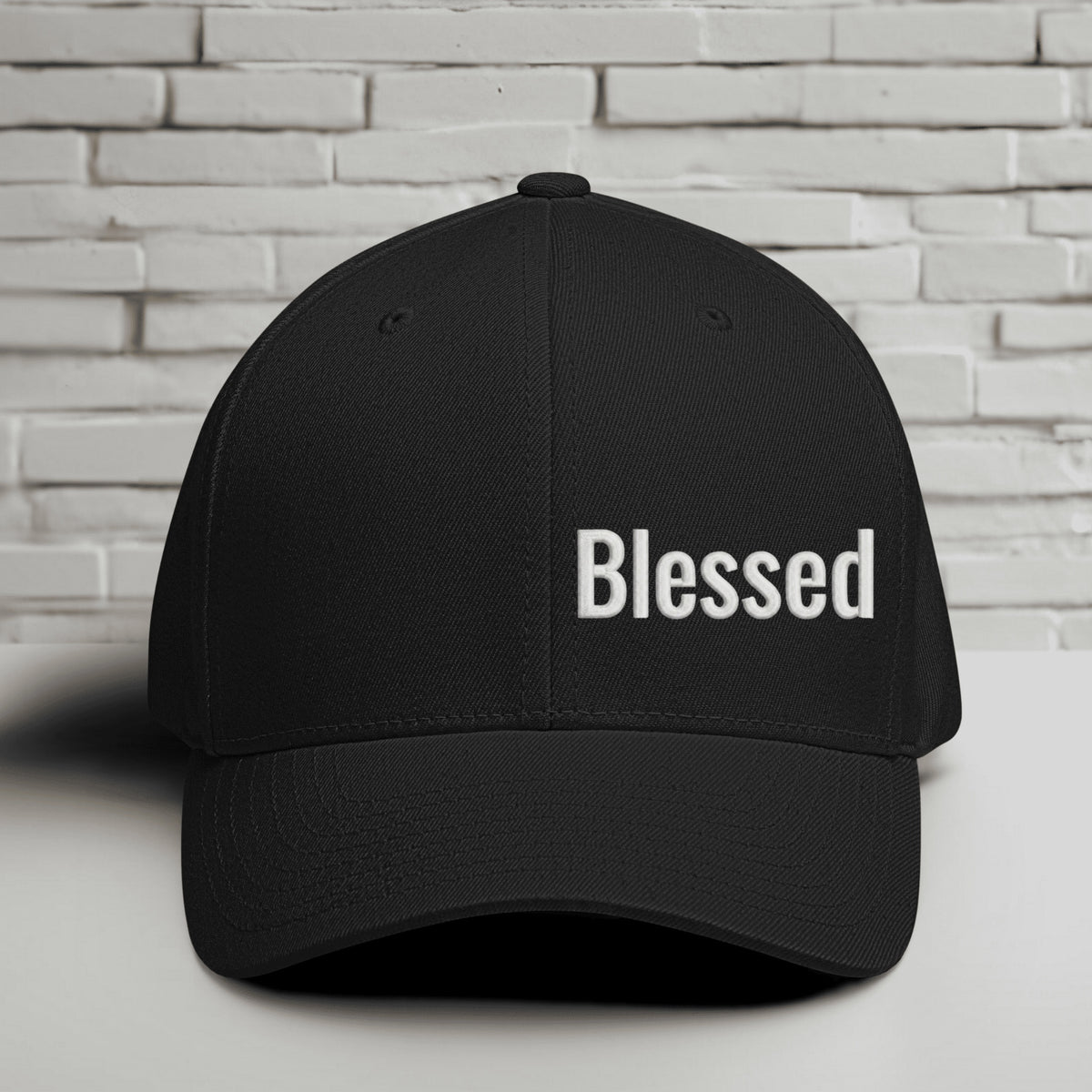 Blessed Embroidered Flexfit Hat - White Embroidery