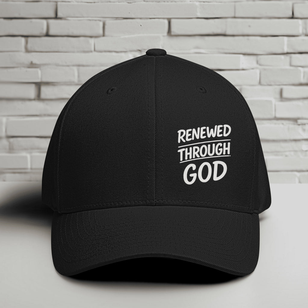 Renewed Through God Flexfit Hat - White Embroidery