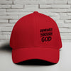 Renewed Through God Embroidered Flexfit Hat - Black Embroidery