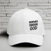 Renewed Through God Embroidered Flexfit Hat - Black Embroidery