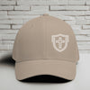 Shield Cross Embroidered Flexfit Hat-White Embroidery