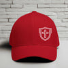 Shield Cross Embroidered Flexfit Hat-White Embroidery