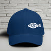 Jesus Fish Embroidered Flexfit Hat - White Embroidery