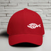 Jesus Fish Embroidered Flexfit Hat - White Embroidery