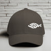 Jesus Fish Embroidered Flexfit Hat - White Embroidery