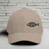 Jesus Fish Embroidered Flexfit Hat - Black Embroidery