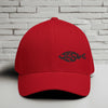 Jesus Fish Embroidered Flexfit Hat - Black Embroidery