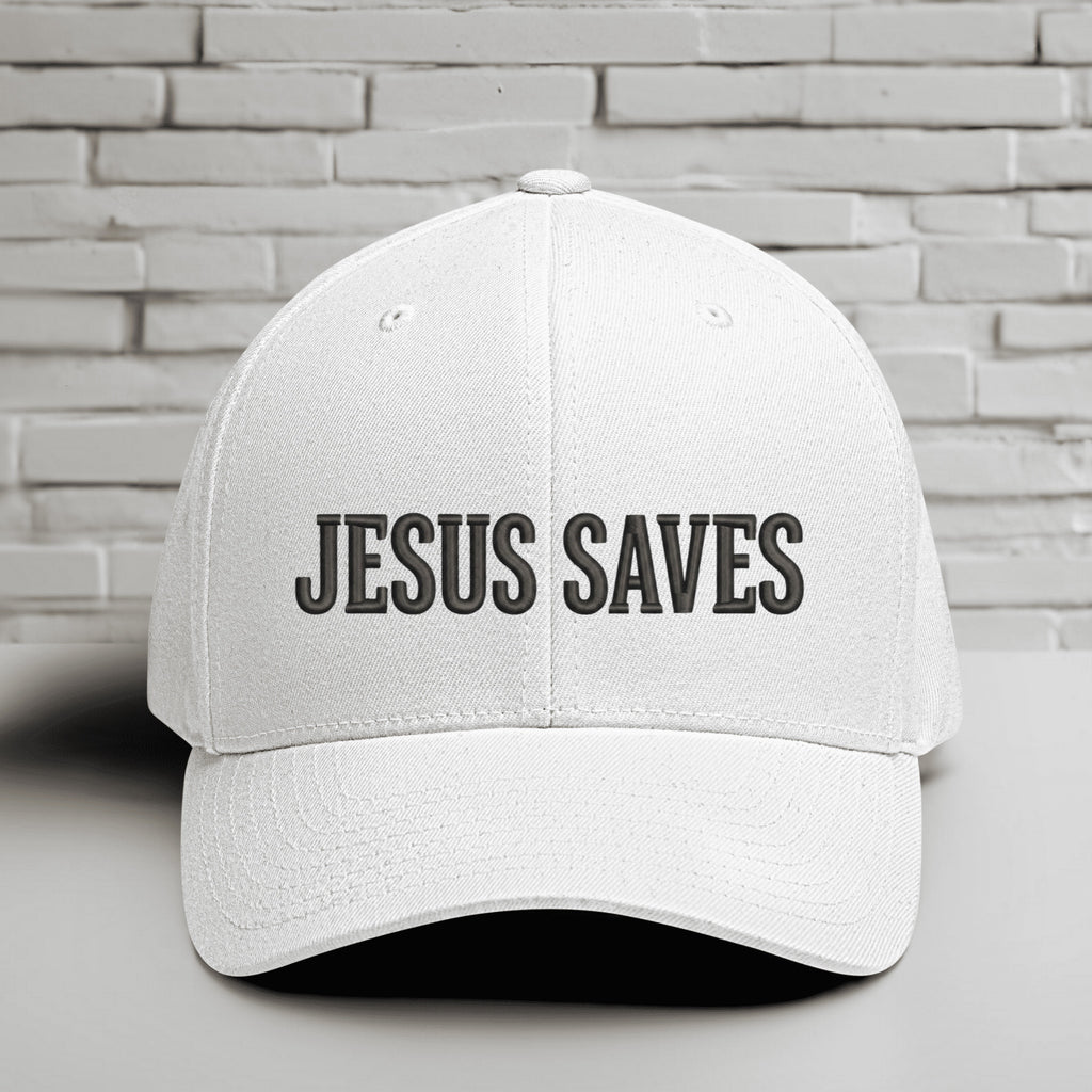 Jesus Saves Black Embroidery Flexfit Hat