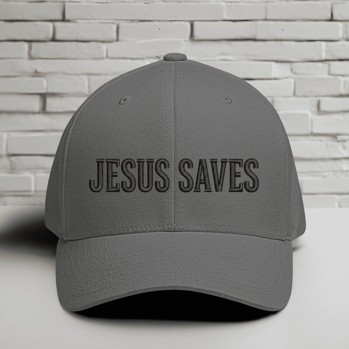 Jesus Saves Black Embroidery Flexfit Hat