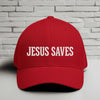 Jesus Saves White Embroidery Flexfit Hat
