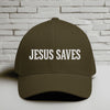 Jesus Saves White Embroidery Flexfit Hat