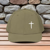 Cross Embroidered Snapback Trucker Hat