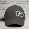Waving Flag With Cross White Embroidery Flexfit Hat