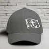 Waving Flag With Cross White Embroidery Flexfit Hat