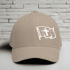 Waving Flag With Cross White Embroidery Flexfit Hat
