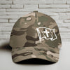 Waving Flag With Cross White Embroidery Flexfit Hat