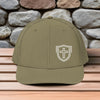 Shield Cross Embroidered Richardson Snapback Trucker Hat