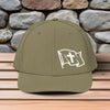 Waving Flag With Cross Embroidered Richardson Snapback Trucker Hat