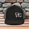 Waving Flag With Cross Embroidered Richardson Snapback Trucker Hat