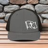 Waving Flag With Cross Embroidered Richardson Snapback Trucker Hat