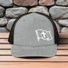 Waving Flag With Cross Embroidered Richardson Snapback Trucker Hat