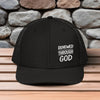 Renewed Through God Embroidered Snapback Trucker Hat