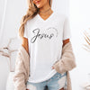 Jesus - The Way, The Truth, The Life Short Sleeve V-Neck T-Shirt