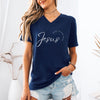 Jesus - The Way, The Truth, The Life Short Sleeve V-Neck T-Shirt