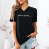 Woman Of Faith V Neck Tee