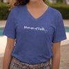 Woman Of Faith V Neck Tee