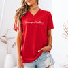 Woman Of Faith V Neck Tee