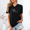 Wife, Mother, Woman Of Faith Cross Heart Scripture V Neck Tee