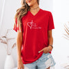 Wife, Mother, Woman Of Faith Cross Heart Scripture V Neck Tee