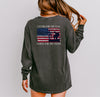 I Stand For The Flag Kneel For The Cross Comfort Colors Long Sleeve T Shirt