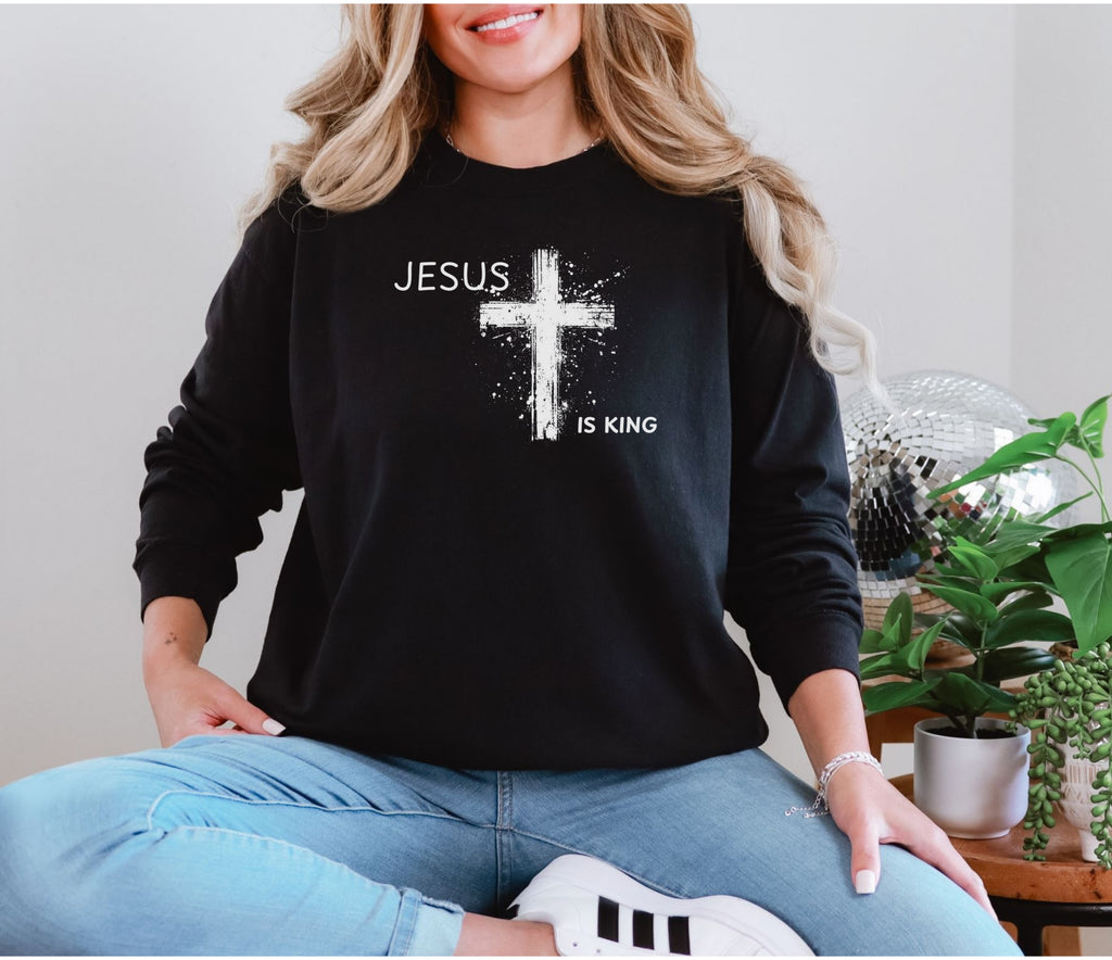Jesus is King  Long Sleeve Comfort Colors T-Shirt