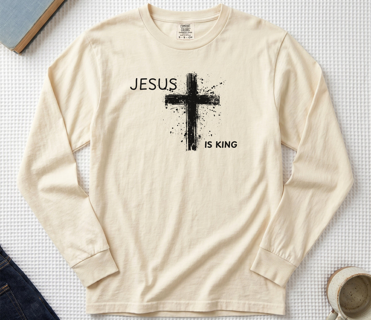 Jesus is King  Long Sleeve Comfort Colors T-Shirt