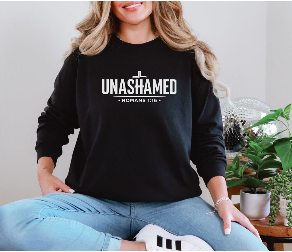 Unashamed Romans 1 16 Comfort Colors Long Sleeve T Shirt