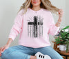 Flag With Cross Comfort Colors Long Sleeve T Shirt