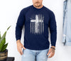 Flag With Cross Comfort Colors Long Sleeve T Shirt