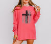 Flag With Cross Comfort Colors Long Sleeve T Shirt