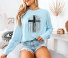 Flag With Cross Comfort Colors Long Sleeve T Shirt