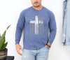 Flag With Cross Comfort Colors Long Sleeve T Shirt