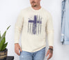 Flag With Cross Comfort Colors Long Sleeve T Shirt