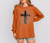 Flag With Cross Comfort Colors Long Sleeve T Shirt