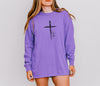 Cross With Faith Comfort Colors Long Sleeve T Shirt
