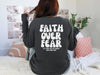 Faith Over Fear Pink/ White Comfort Colors Long Sleeve T-Shirt
