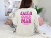 Faith Over Fear Pink/ White Comfort Colors Long Sleeve T-Shirt
