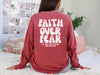 Faith Over Fear Pink/ White Comfort Colors Long Sleeve T-Shirt