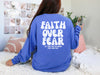 Faith Over Fear Pink/ White Comfort Colors Long Sleeve T-Shirt