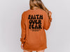 Faith Over Fear Pink/ White Comfort Colors Long Sleeve T-Shirt